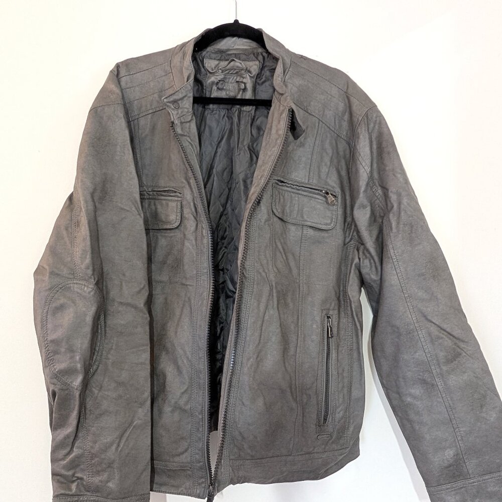 Calvin Klein Gray “Leather” Jacket, Size XL